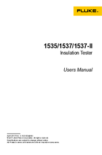 Thumbnail of document Manual - 1535/1537 Insulation Resistance Tester & Megohmmeter